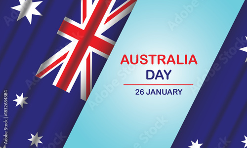 Gradient background for happy Australia day vector illustration.