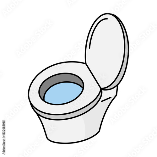 シンプルなトイレの線画イラスト素材