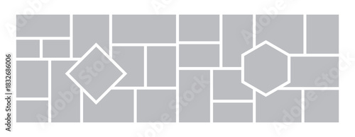 Picture photo Collage grid photo effect template design