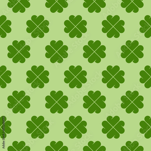 Clover leaves seamless pattern isolated on color background