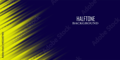 Yellow halftone on blue background. Vector dotted sparkles or halftone shine pattern texture Pop Art Style Background. modern vector background eps 10