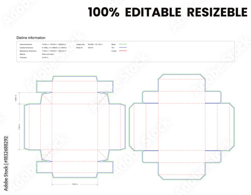 dieline template box dieline die lines packaging custom boxes with lid four folds box dieline  box cardboard box dieline pizza box dieline printable product packaging layout,
