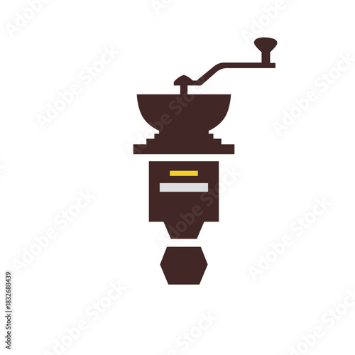 Vintage Manual Coffee Grinder Icon for Fresh Brewing