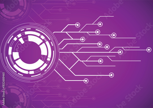 Abstract Futuristic Circuit Board Technology Background  featuring glowing white circuit board patterns Perfect for use as a backdrop for tech-related presentations, websites, or digital media