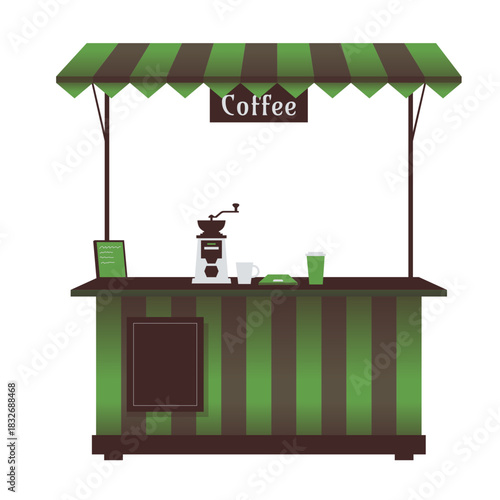Charming Coffee Stand Illustration Market Event Business