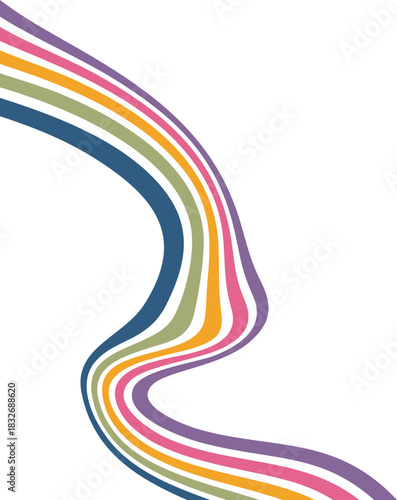 Retro Wavy Rainbow Decoration