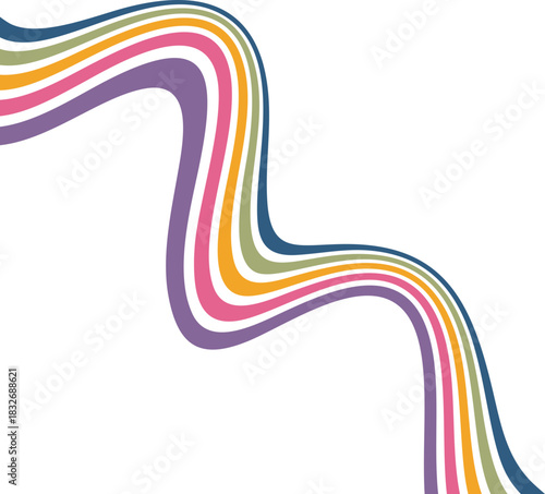 Retro Wavy Rainbow Decoration
