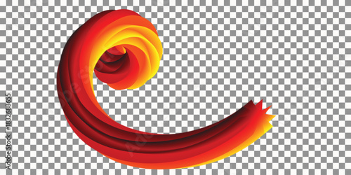 Dynamic abstract fluid spiral in warm gradient colors design