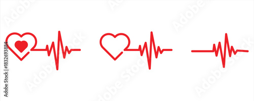 Heartbeat line icon, symbolizing health, care and cardiology, vector illustration.

