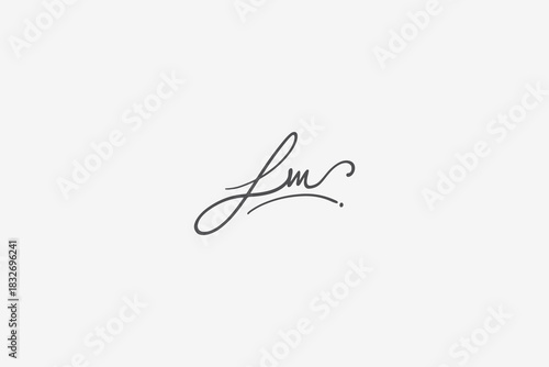 LM Initial Signature Logo – Elegant Handwritten Monogram Design with Stylish Script LM Initials for Luxury Branding and Minimal Identity Vector