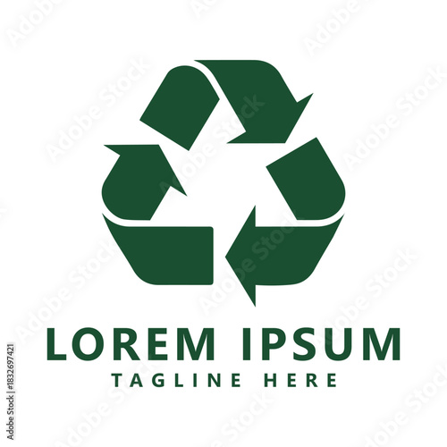 Recycle logo template or icon vector design