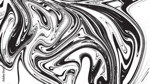 Vector abstract background black stripes zebra print effect on white background. Fluid art design 