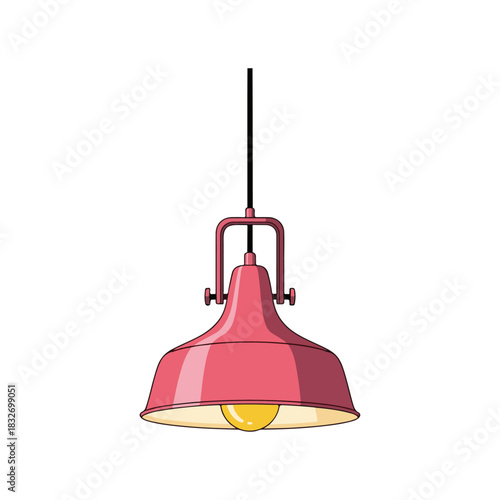 Chic hanging ceiling lamp with a warm light bulb, bringing a touch of industrial design and vintage flair to any interior space