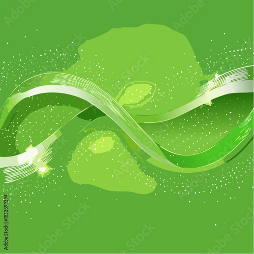 Abstract green background with flowing lines, brushstrokes, and subtle textures, evoking nature.