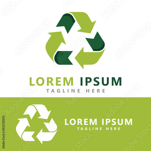 Recycle logo or icon template vector design illustration