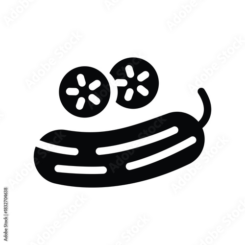 cucumber glyph icon illustration vector graphic.eps