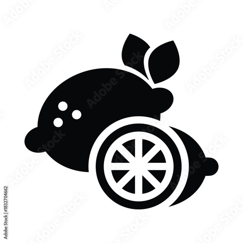 lemon glyph icon illustration vector graphic.eps