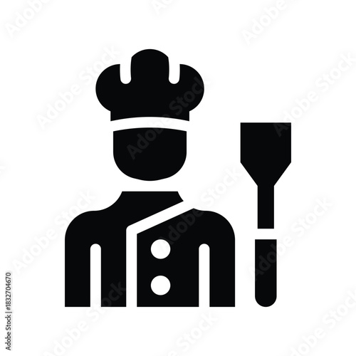 chef glyph icon illustration vector graphic.eps