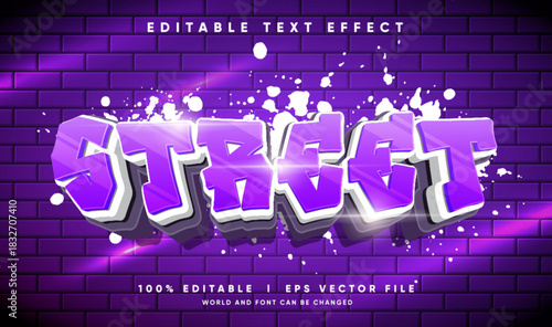 street grafitti vector text effect with modern style