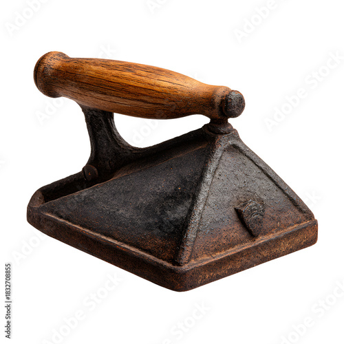 Vintage Triangular Cast Iron Flat Iron Antique Unique Design