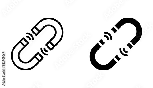 magnet icons set, vector, sign, symbol, logo, illustration, editable stroke on white background