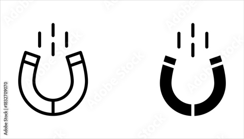 magnet icons set, vector, sign, symbol, logo, illustration, editable stroke on white background