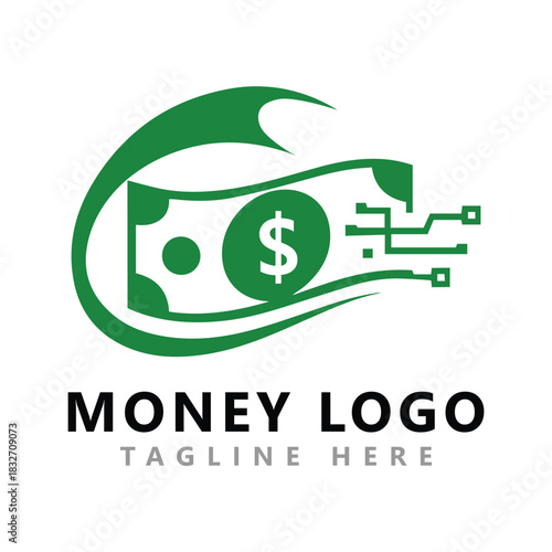 Creative money logo design template