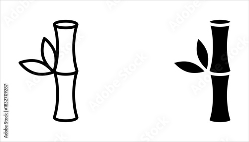 bamboo icon set. Linear style sign for mobile concept and web design. bamboo symbol illustration on white background