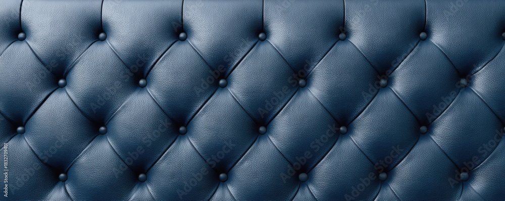Obraz premium Elegant blue leather buttoned texture