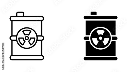 Nuclear icon set, Power Plant, Radiation icons. Radiation symbols isolated on white background.