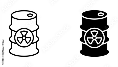 Nuclear icon set, Power Plant, Radiation icons. Radiation symbols isolated on white background.