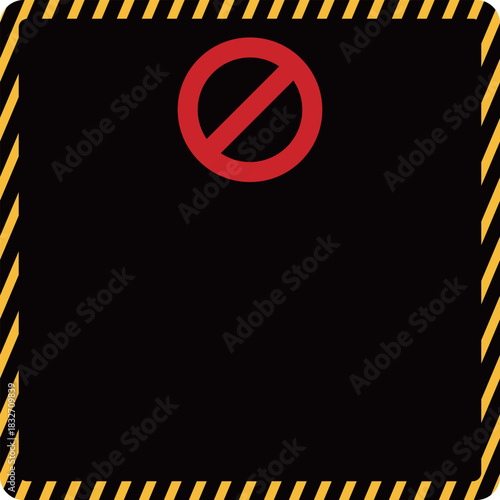 警告マーク付き正方形のトラテープのフレーム素材