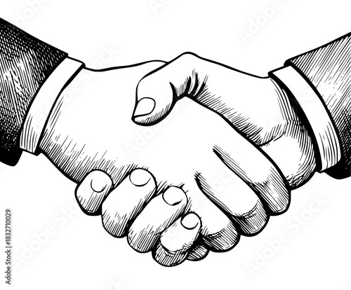 classic handshake - symbol agreement unity | Clean, isolated vector art for creative projects.