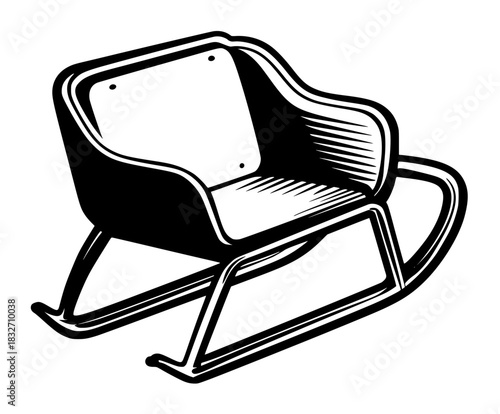 black sled on white background clip art preview