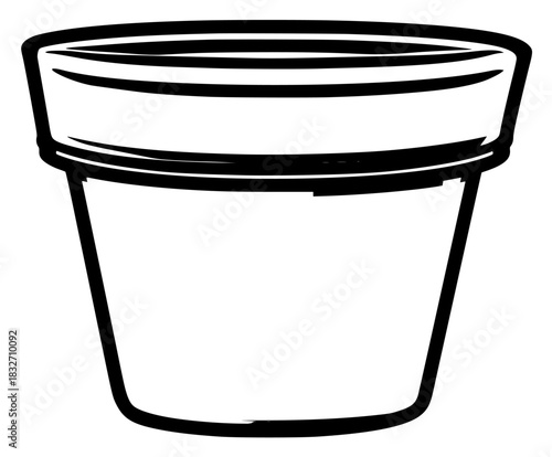 Elegant Earthenware Vase Black White | Clean, isolated vector art for creative projects.