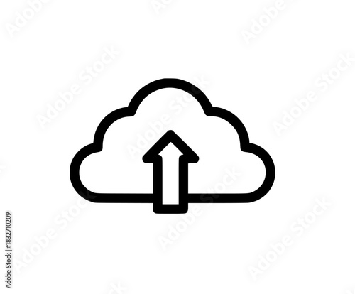 Ascendant Cloud: Symbol Digital Ascension | Clean, isolated vector art for creative projects.