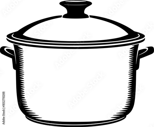 Elegant Earthenware Pot - Timeless Cooking Companion | Clean, isolated vector art for creative projects.