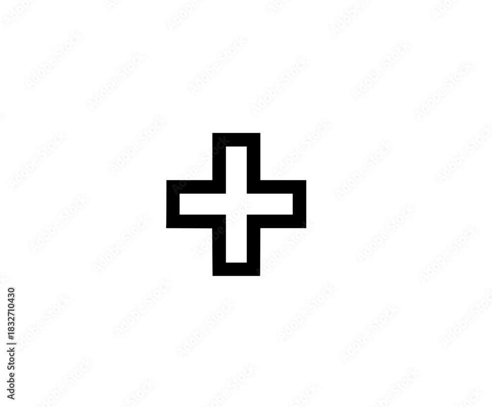Fototapeta premium Symbolic Cross, Black White | Clean, isolated vector art for creative projects.