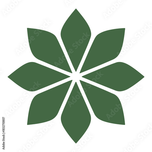 Dark Green Abstract Flower