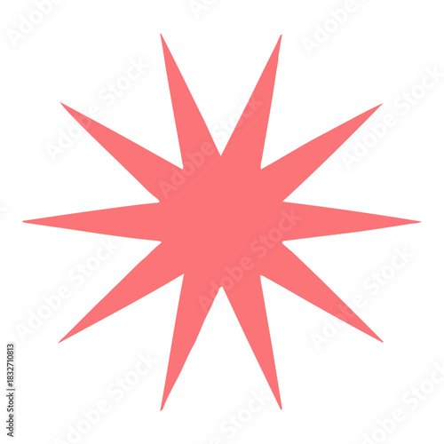 Pink Red Abstract Starburst