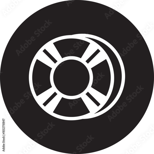 Rubber ring glyph icon