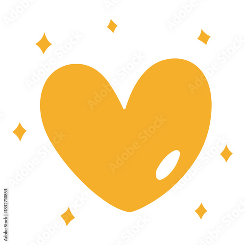 Sparkling Yellow Heart Icon