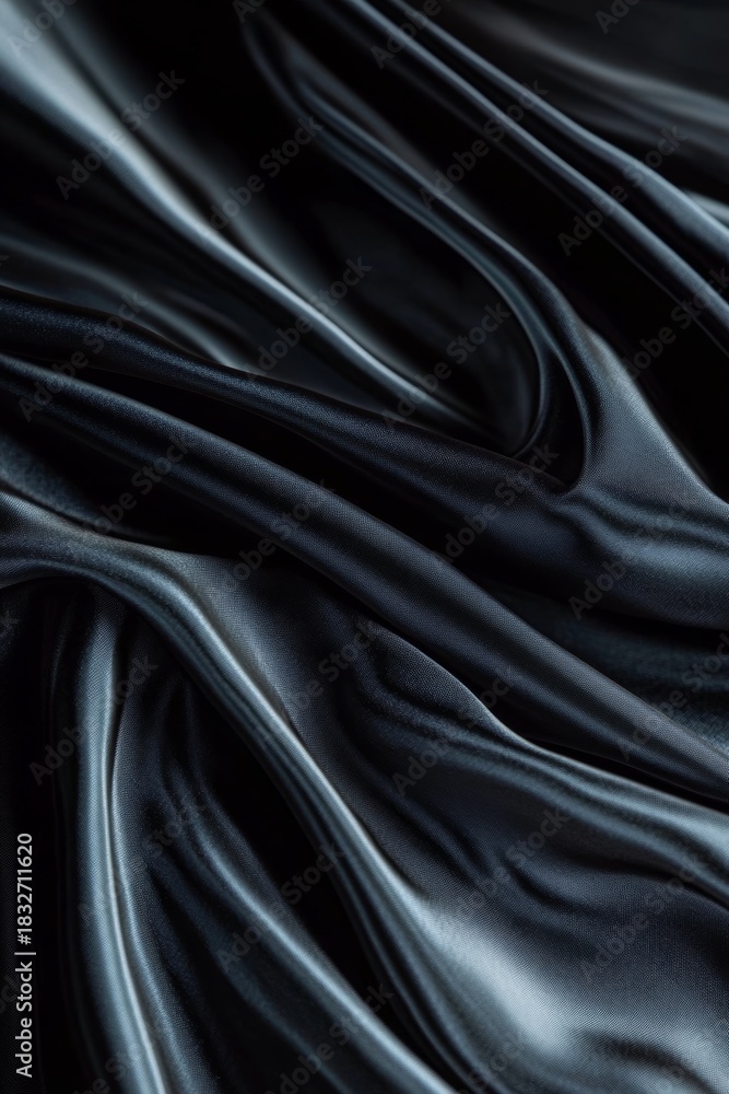 Obraz premium Elegant Charcoal Cloth Cascading Abstract Layers of Monochrome Fabric for Luxury Fashion Design