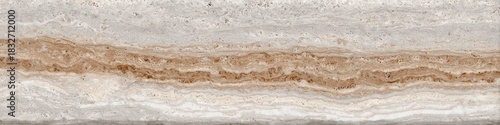 Elegant travertine surface structure showcasing natural beige banding and organic marble layers
