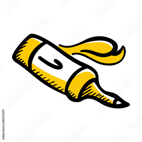 Illustration of a yellow marker