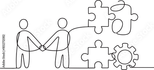 social collaboration continuous line editable stroke line, continuous one line drawing teamwork icons concept. single line vector illustration. one line Icon drawing