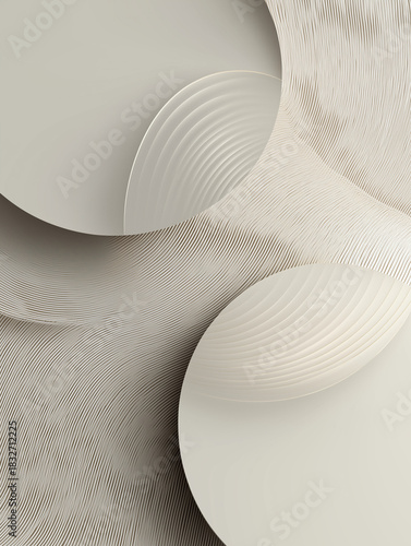 Modern minimalist composition with thin graphic line accent on neutral surface, design background for layout