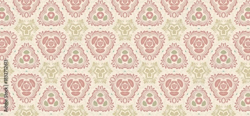 vintage pattern, seamless pattern, floral ornament, damask pattern, decorative background, pastel wallpaper, elegant design, classic wallpaper, retro textile, floral texture, ornamental motif, repeati