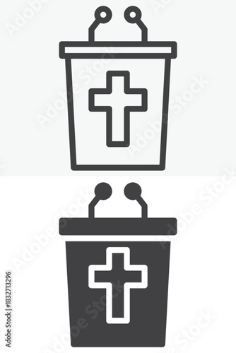 Christian tribune vector icon in line and solid different style
