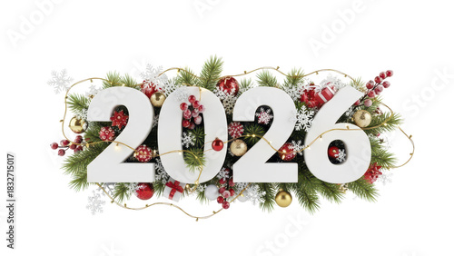 Festive 2026 New Year Celebration with Decorations